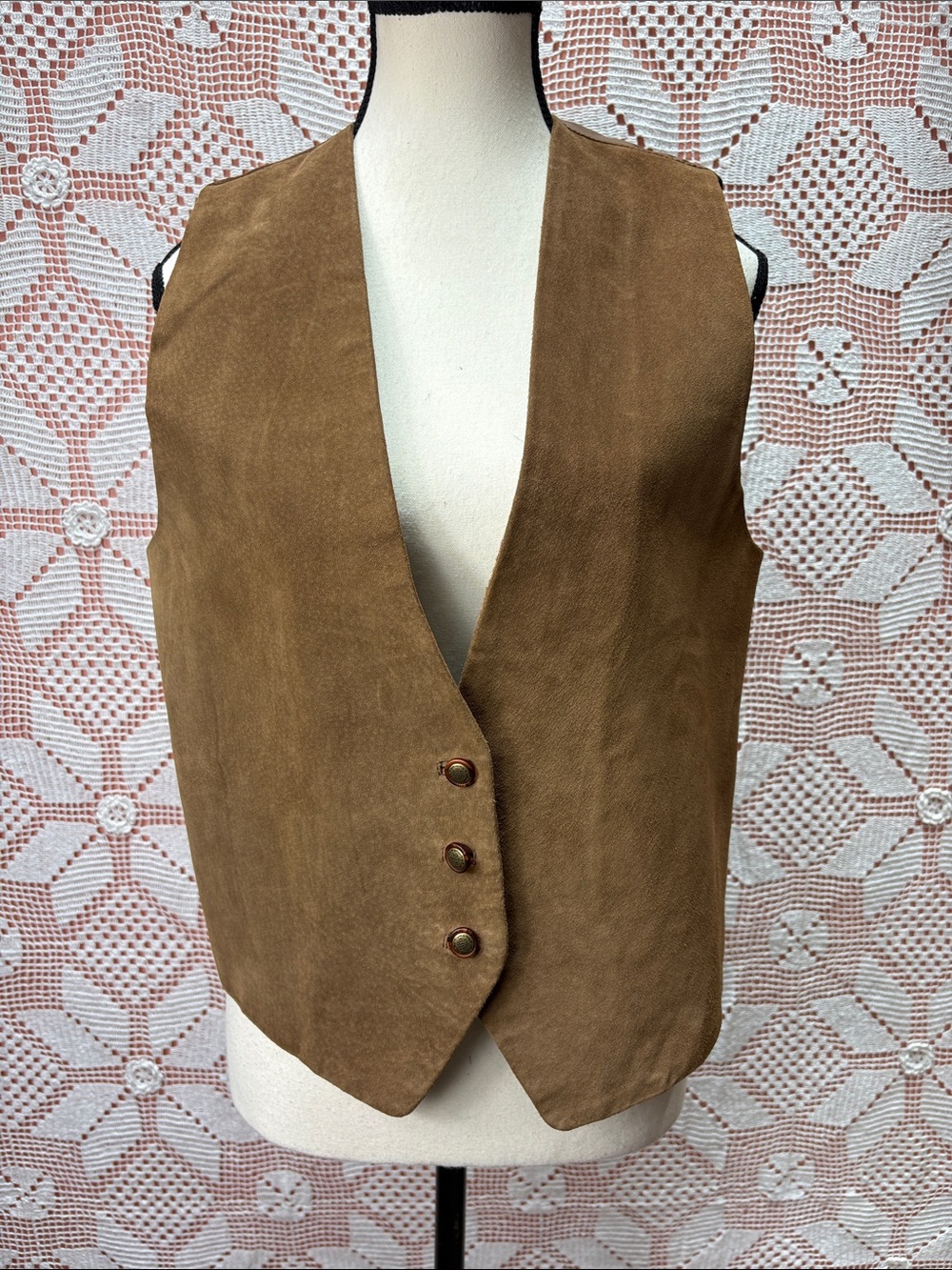 BB Dakota Suede Leather Vest Small Brown Boho Western sz Sm